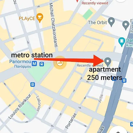 Apartment Metro Station Panormou Comfortable Max Two Guests